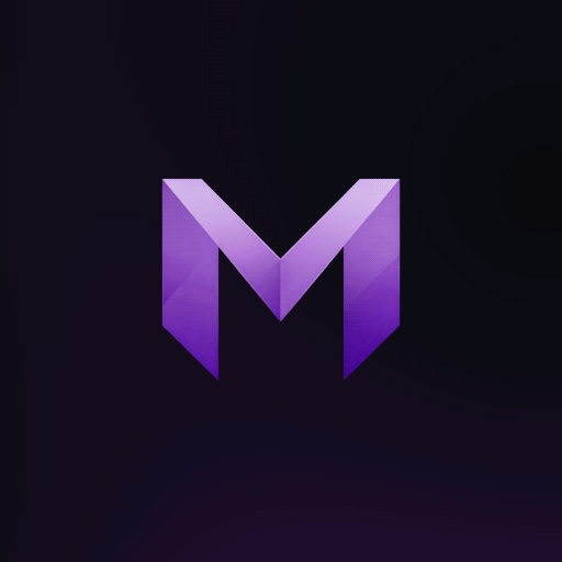 MIRAGE faceted purple M logo